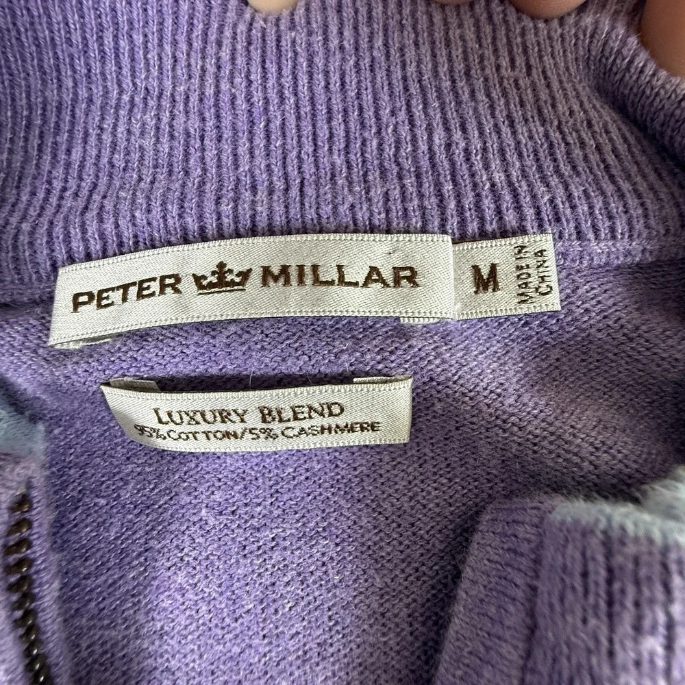 Peter Millar Cashmere Luxury Blend Golf 1/4 Zip Argyle Sweater Medium
